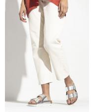 BIRKENSTOCK ARIZONA Sandale papuci din piele argint metalic - Pantofi femei - 8