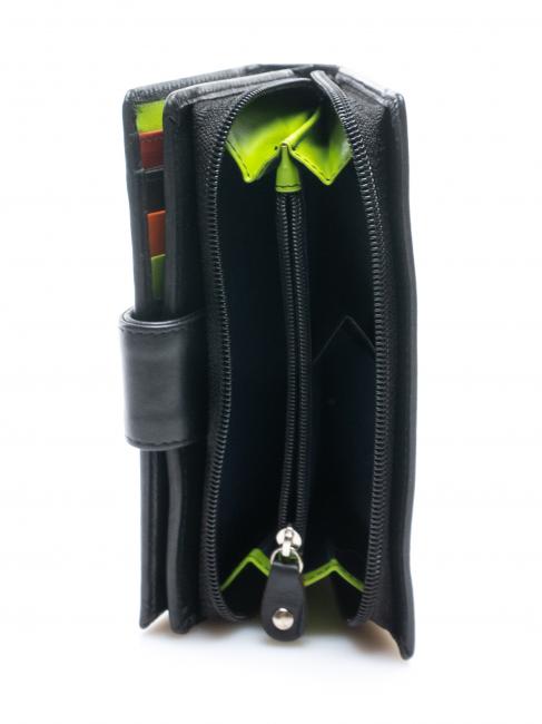 COLORFULL Portofel de femeie din piele negru - Portofele femei