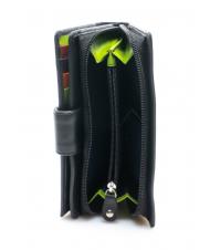 LESAC COLORFULL Portofel de femeie din piele negru - Portofele femei - 4