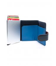 LESAC COLORFULL Portofel din piele cu suport card din aluminiu albastru - Portofele bărbați - 2