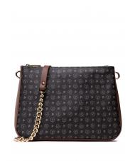 POLLINI HERITAGE  Geantă de umăr cu lanț negru maro - Genți femei - 4