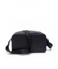 BORBONESE CAMERA CASE SMALL ECO LINE Geantă de umăr mini, din material textil negru închis - Genți femei - 3