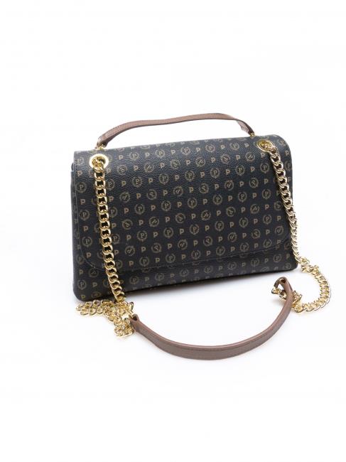 HERITAGE Geantă de umăr medie negru maro - Genți femei