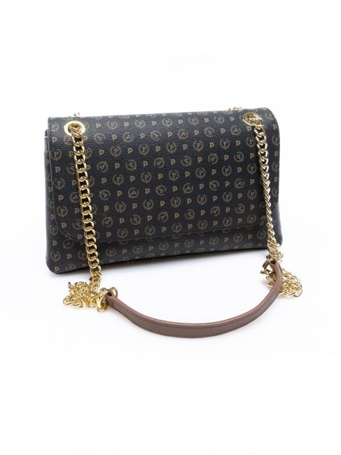 HERITAGE Geantă de umăr medie negru maro - Genți femei