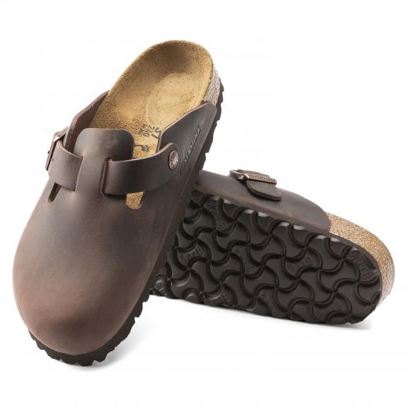 BOSTON Sandale sabot din piele habana - Pantofi unisex