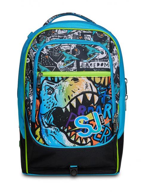 GANG ANIMALI FLIP 3D SJ Rucsac troler detasabil cu roti triple negru - Rucsacuri cu role