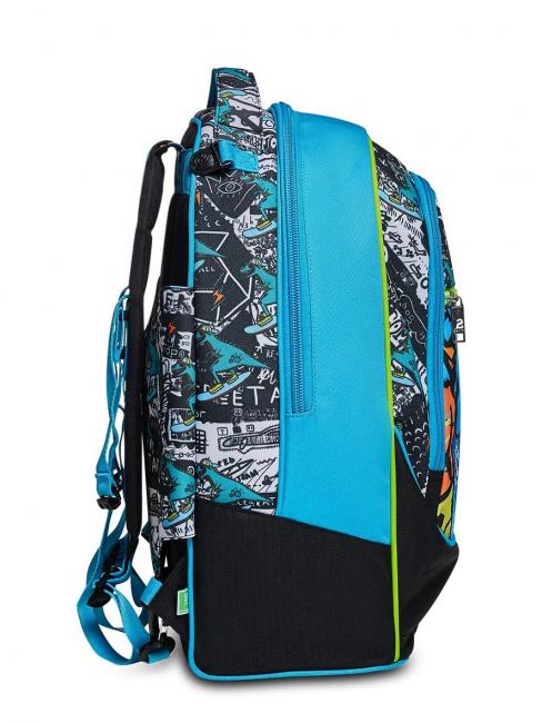 GANG ANIMALI FLIP 3D SJ Rucsac troler detasabil cu roti triple negru - Rucsacuri cu role