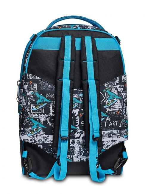 GANG ANIMALI FLIP 3D SJ Rucsac troler detasabil cu roti triple negru - Rucsacuri cu role