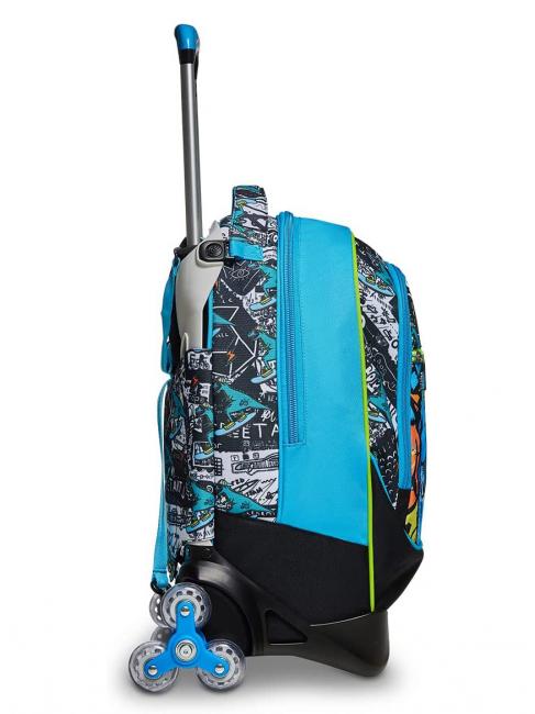 GANG ANIMALI FLIP 3D SJ Rucsac troler detasabil cu roti triple negru - Rucsacuri cu role