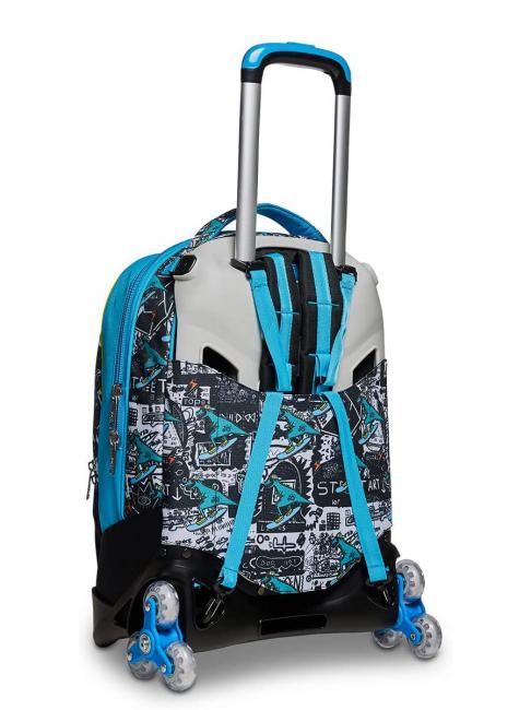 GANG ANIMALI FLIP 3D SJ Rucsac troler detasabil cu roti triple negru - Rucsacuri cu role