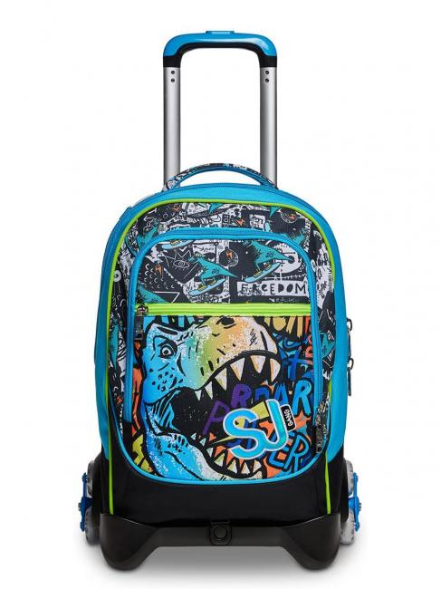GANG ANIMALI FLIP 3D SJ Rucsac troler detasabil cu roti triple negru - Rucsacuri cu role