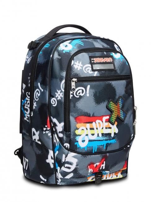 ROCK ON BOY JACK Rucsac troler detasabil cu roti triple negru - Rucsacuri pentru laptop