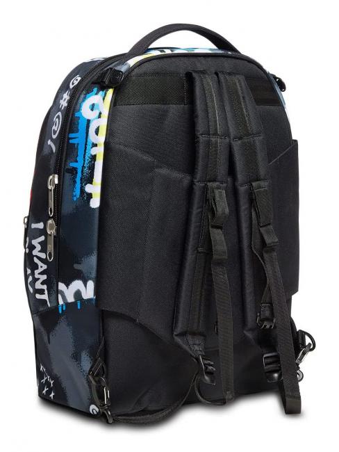 ROCK ON BOY JACK Rucsac troler detasabil cu roti triple negru - Rucsacuri pentru laptop