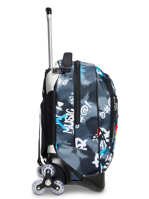 ROCK ON BOY JACK Rucsac troler detasabil cu roti triple negru - Rucsacuri pentru laptop