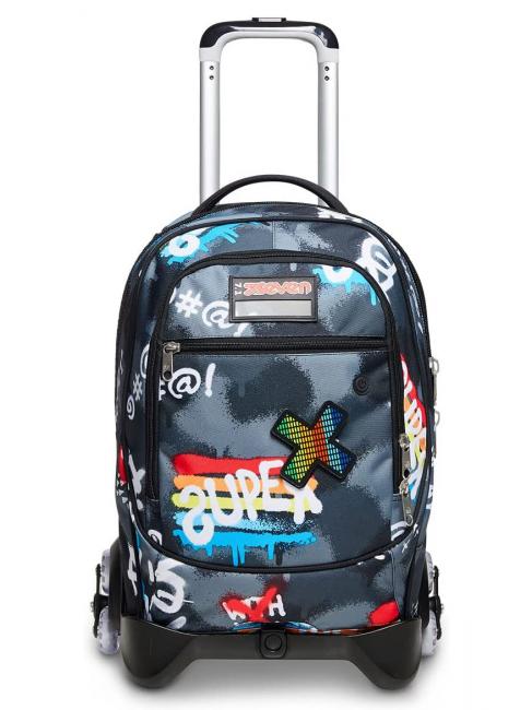 ROCK ON BOY JACK Rucsac troler detasabil cu roti triple negru - Rucsacuri pentru laptop