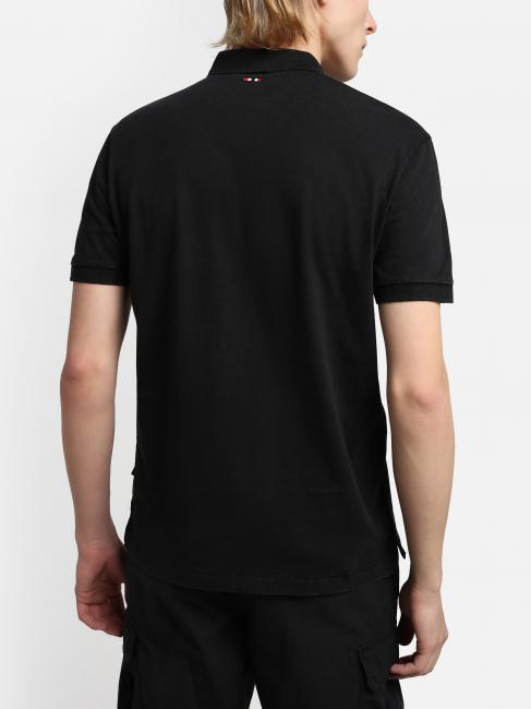 ELBAS JERSEY Tricou polo din bumbac Micrologist negru 041 - maiou Polo