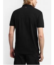 NAPAPIJRI ELBAS JERSEY Tricou polo din bumbac Micrologist negru 041 - maiou Polo - 3
