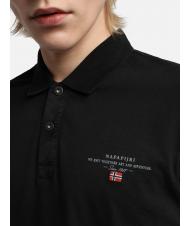 NAPAPIJRI ELBAS JERSEY Tricou polo din bumbac Micrologist negru 041 - maiou Polo - 4