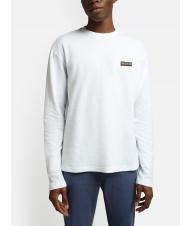 NAPAPIJRI S-MAEN Pulover cu m&acirc;neci lungi din bumbac cu g&acirc;tul rotund alb strălucitor 002 - Pulovere pentru bărbați - 2