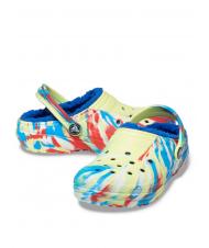 CROCS CLASSIC LINED MARBLED GLOG TODDLER Sabot captusit sulf / multi - Pantofi pentru bebeluși - 6