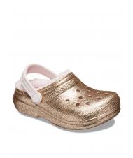 CROCS CLASSIC LINED GLITTER KIDS Sabot captusit - Pantofi pentru bebeluși