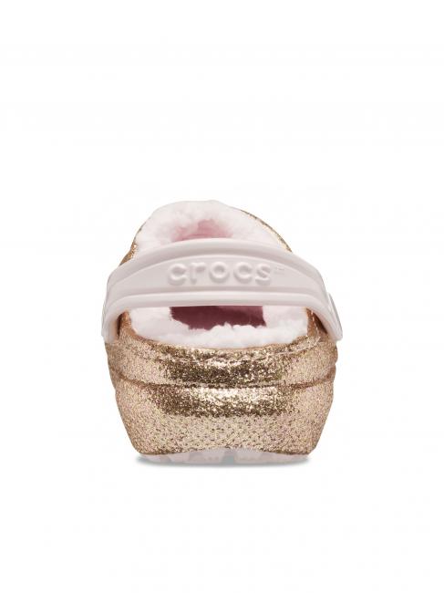 CLASSIC LINED GLITTER KIDS Sabot captusit auriu / abia roz - Pantofi pentru bebeluși