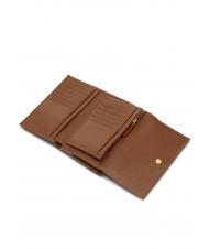 COCCINELLE METALLIC SOFT Portofel dublu din piele ciocanita BRULE - Portofele femei - 2