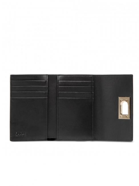 1927 Portofel compact din piele ares negru - Portofele femei