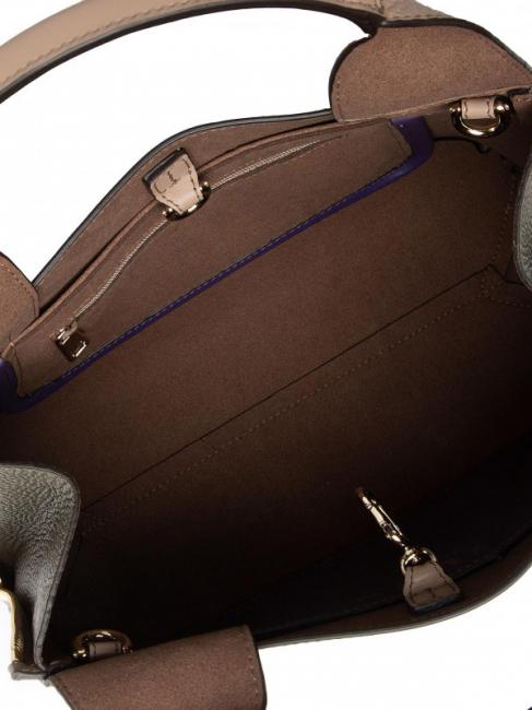 GILDA Geantă tote din piele de vițel romă și st eracle greige + salvie c - Genți femei