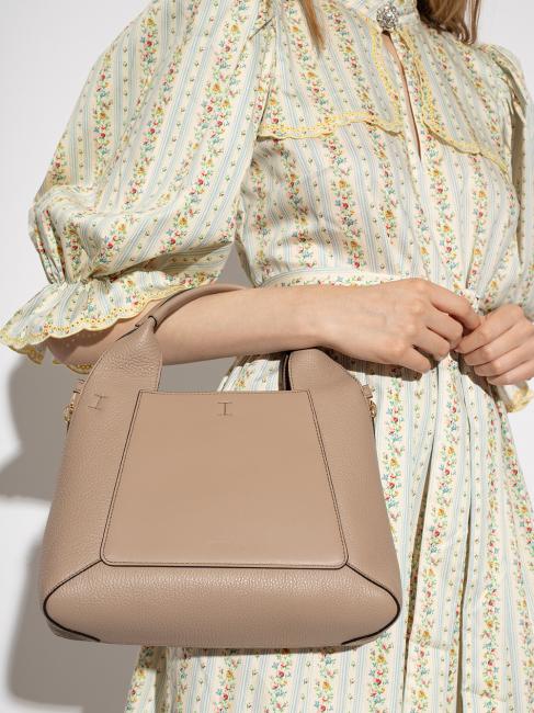 GILDA Geantă tote din piele de vițel romă și st eracle greige + salvie c - Genți femei