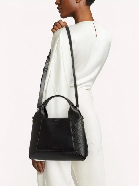 GILDA Geantă tote din piele de vițel romă și st eracle negru + marmură c - Genți femei