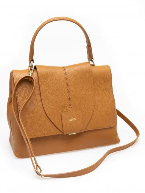 BORSA IN PELLE NAPPATA Cu curea de umar detasabila natural - Genți femei