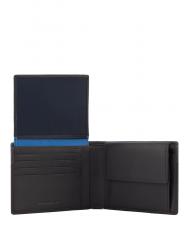 PIQUADRO URBAN Portofel cu clapă, din piele negru grigiongr - Portofele bărbați - 3