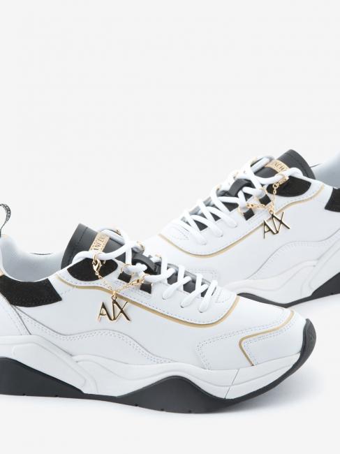 Sneaker running in pelle Adidași opt.wht + negru + auriu - Pantofi femei