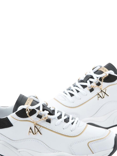 Sneaker running in pelle Adidași opt.wht + negru + auriu - Pantofi femei