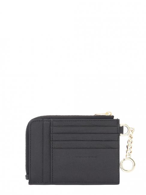 CIRCLE Suport card/chei din piele negru - Portofele bărbați