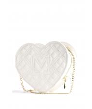 LOVE MOSCHINO Borsa a cuore con tracolla catena  alb - Genți femei - 2
