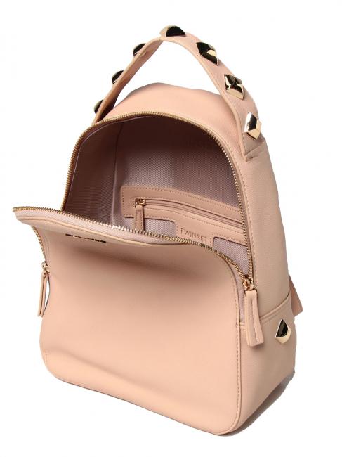 SQUARED STUDS Rucsac cu capse si fermoar nisip cubanez - Genți femei