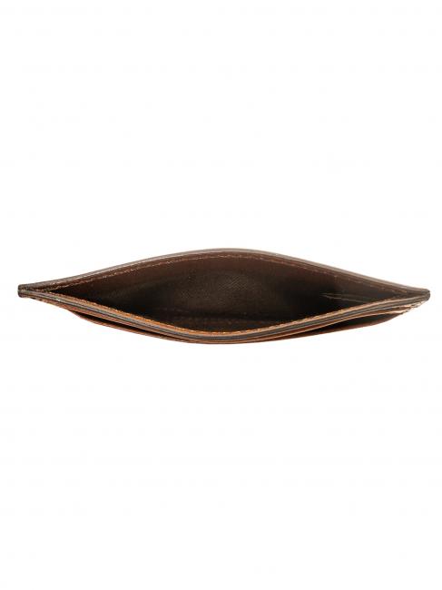 LEDA Portofel din piele pentru carduri BROWN - Portofele femei