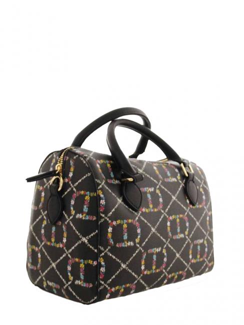 Borsa Bauletto Cu mana, cu curea de umar dis.oval t floare / negru - Genți femei