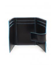 PIQUADRO BLUE SQUARE Portofel trifold din piele și monede albastru - Portofele bărbați - 2