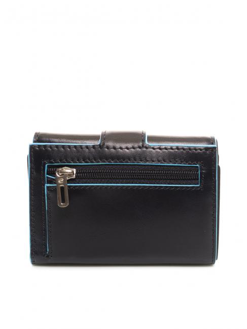 BLUE SQUARE Portofel trifold din piele și monede albastru - Portofele bărbați