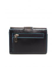 PIQUADRO BLUE SQUARE Portofel trifold din piele și monede albastru - Portofele bărbați - 3