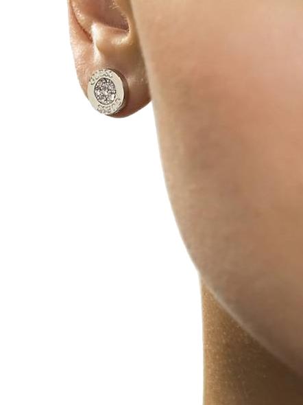 BUTTON LOGO AND CRYSTAL STUDS Cercei SILVER - Cercei