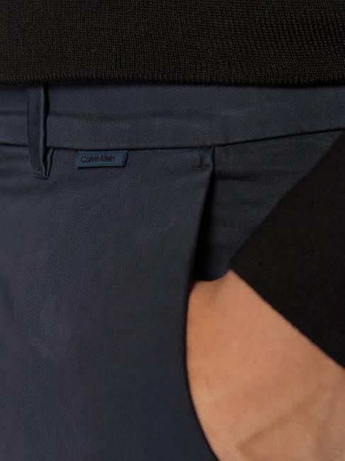 Sateen chino  Pantaloni din bumbac, slim fit Calvin Navy - Pantaloni