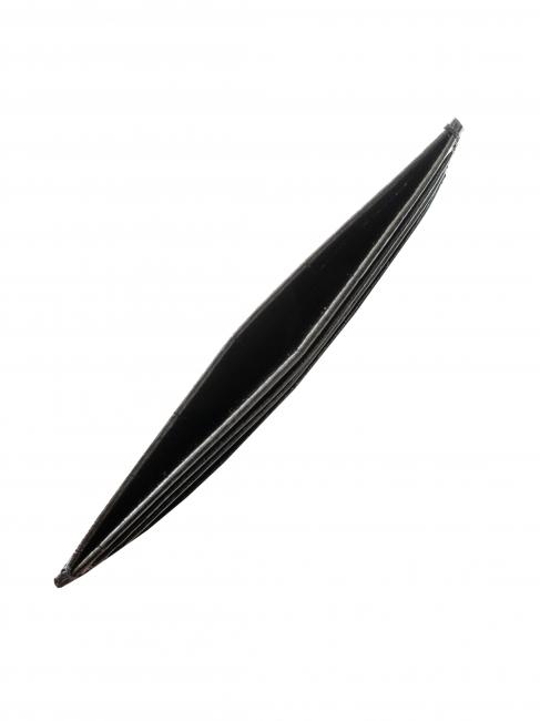 METALLIC CROCO Suport pentru card din piele cu imprimeu croc negru - Portofele femei