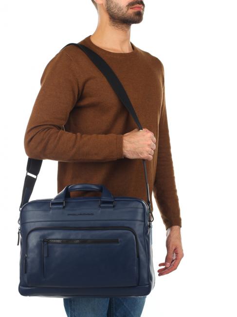 SETEBOS Servieta pentru laptop de 15", din piele albastru - Serviete birou