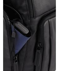 PIQUADRO CHARLIE Rucsac pentru laptop de 15,6", din piele negru - Rucsacuri pentru laptop - 4