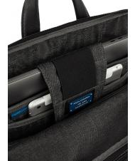 PIQUADRO CHARLIE Rucsac pentru laptop de 15,6", din piele negru - Rucsacuri pentru laptop - 6