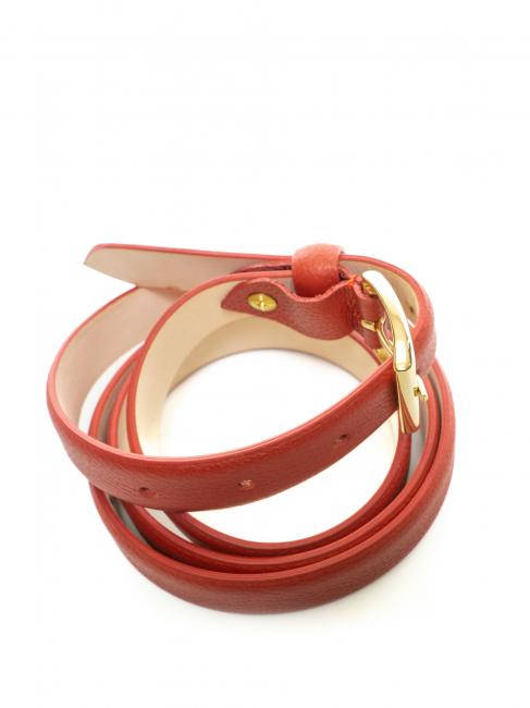 Cintura sottile in pelle palmellata  roșie - Curele